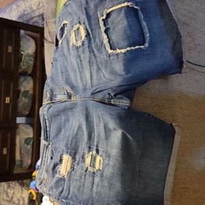 Torrid destructive and patched Bermuda shorts! Size 20. EUC.  Medium wash denim!